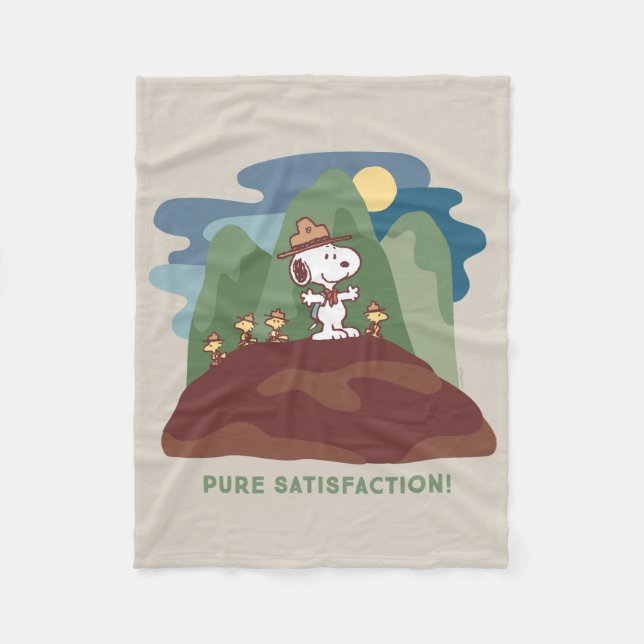 Cobertor De Velo Amendoins | Satisfação Pura de Snoopy & Woodstock (Frente)