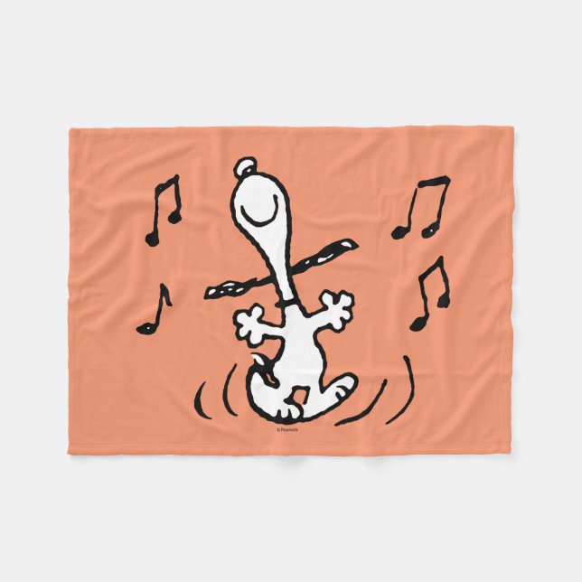 Cobertor De Velo Amendoins | Snoopy Dancing (Frente (Horizontal))