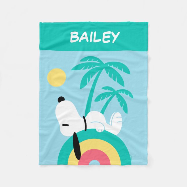 Cobertor De Velo Amendoins | Snoopy Deco | Adicione seu nome (Frente)