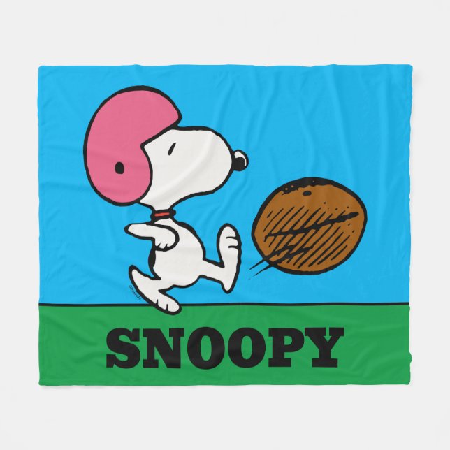 Cobertor De Velo Amendoins | Snoopy Football Kicker (Frente (Horizontal))