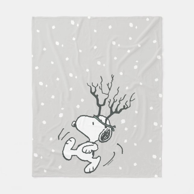 Cobertor De Velo Amendoins | Snoopy Reindeer (Frente)