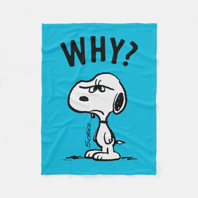 Cobertor De Velo Amendoins | Snoopy Wonders Why? (Frente)