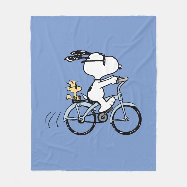 Cobertor De Velo Amendoins | Snoopy & Woodstock Bicicleta (Frente)