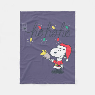 Cobertor De Velo Amendoins Snoopy & Woodstock Ho Ho Ho