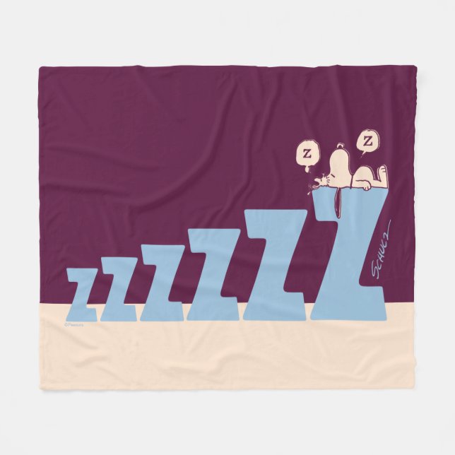 Cobertor De Velo Amendoins | Snoopy & Woodstock Nap (Frente (Horizontal))