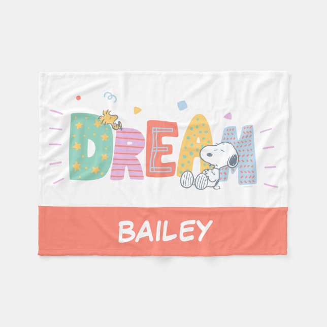 Cobertor De Velo Amendoins | Sonho de Snoopy & Woodstock (Frente (Horizontal))