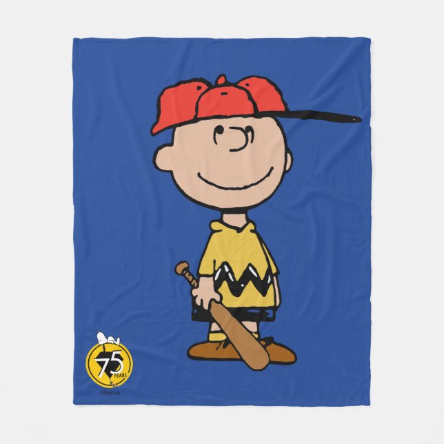 Cobertor De Velo Amendoins | Sorriso Charlie Brown Baseball (Frente)