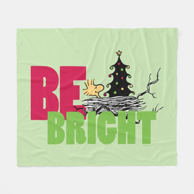 Cobertor De Velo Amendoins | Woodstock Christmas Be Bright (Frente (Horizontal))