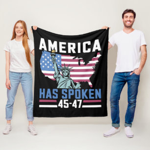 Cobertor De Velo América Falou 45 47 Trump Presidente Vintage