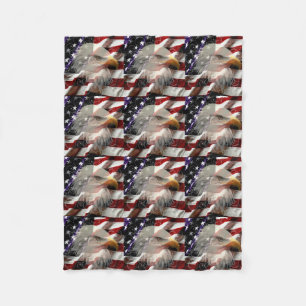 Cobertor De Velo American Eagle Flag Fleece Blanket