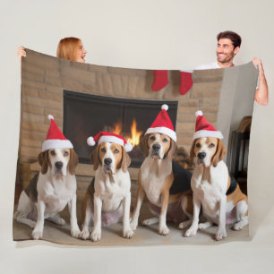 Cobertor De Velo American English Foxhound Lareira Natal