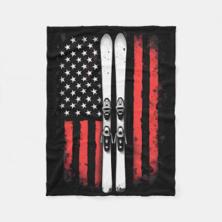 Cobertor De Velo American Flag Alpino Skiier