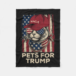 Cobertor De Velo American Flag Cat Vive Problem Trump 2024