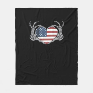 Cobertor De Velo American Flag Heart Feed
