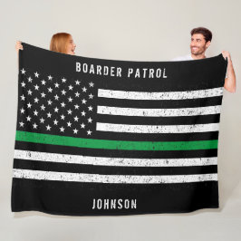 Cobertor De Velo American Flag Thin Green Line - Nome com Dificulda
