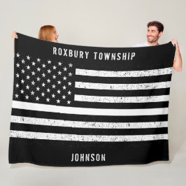 Cobertor De Velo American Flag Thin White Line - Nome com Dificulda