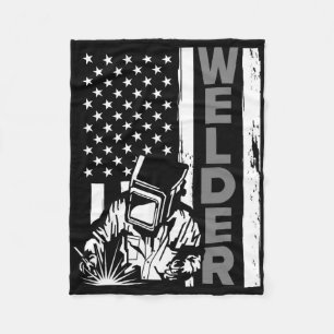 Cobertor De Velo American Flag Welder Funny Usa 4 De Julho Soldadur