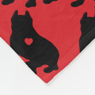 Cobertor De Velo American Pit Bull Terrier Silhouette