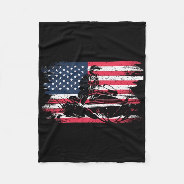 Cobertor De Velo American Usa Flag Jet Ski Para Mulheres Homens (Frente)