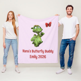 Cobertor De Velo Amiga Borboleta da Nana Nome Personalizado da Meni
