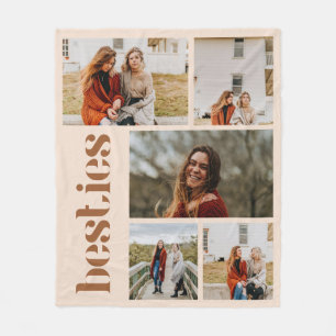 Cobertor De Velo Amigas Minimalistas Bege Personalizadas 5 Fotos