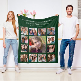 Cobertor De Velo Amigo Lembrança Collage Green Fleece Blanket