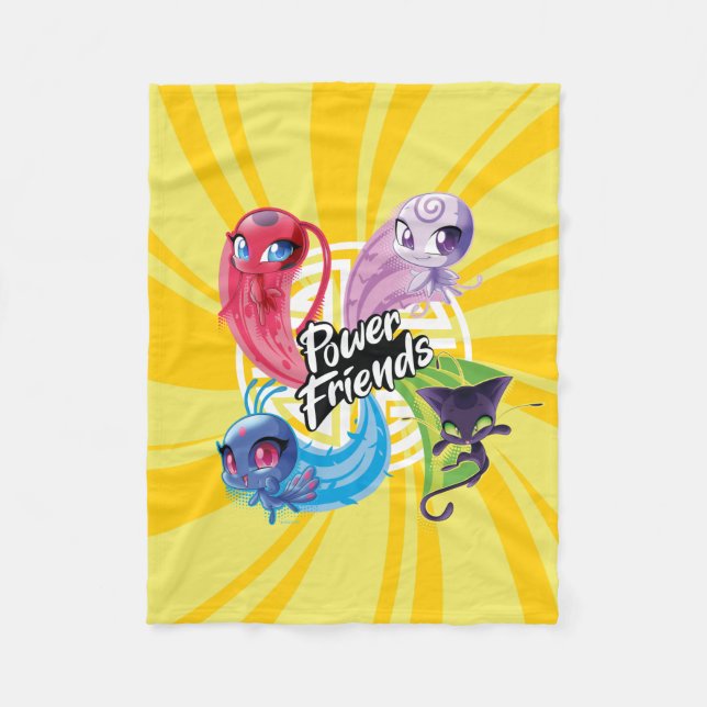 Cobertor De Velo Amigos poderosos do Kwamis Miraculoso (Frente)