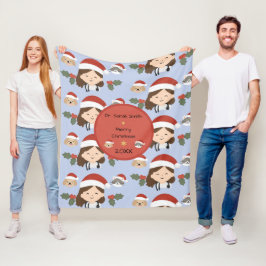 Cobertor De Velo Amigos Veterinários de Natal Personalizados