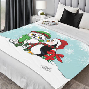 Cobertor De Velo Amizade Cute Penguin Snowy Owl
