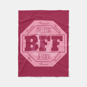 Cobertor De Velo Amizade de BFF - nomes feitos sob encomenda - tose