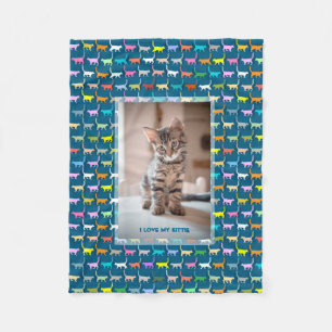 Cobertor De Velo Amo Meu Gatinho Sua Foto Personalizada Gato Impres