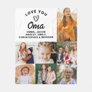 Cobertor De Velo Amo-Te A Colagem De Fotos Moderna Da Família Oma