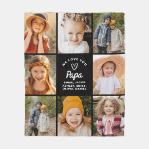 Cobertor De Velo Amo-Te A Família Papá Instagram Fotos Collage