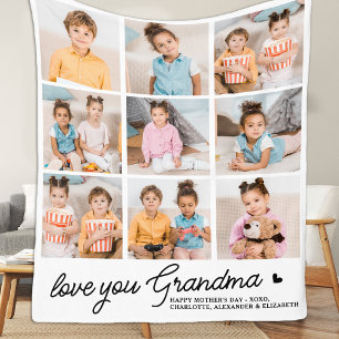 Cobertor De Velo Amo-Te, Avó Personalizada Foto Simples 9