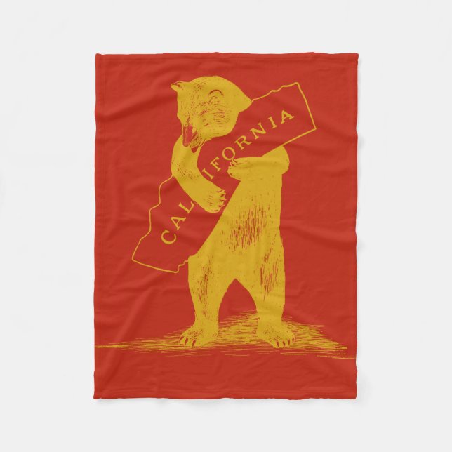 Cobertor De Velo Amo-Te, Califórnia — Vermelho e Dourado (Frente)