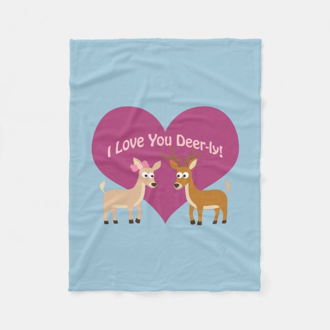 Cobertor De Velo Amo-Te Deer-ly! (Frente)