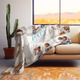 Cobertor De Velo Amo-Te Papá | Colagem de Fotografias de Mensagens