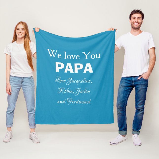 Cobertor De Velo Amo-Te Papá Gift Chic Script Family Names Russo (In Situ)