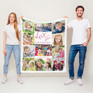 Cobertor De Velo Amo-Te Vovó Foto Colagem 11 Imagens