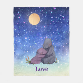 Cobertor De Velo Amor, Baby Hippo e sua mãe