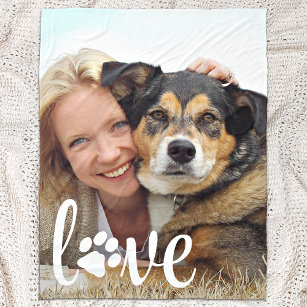 Cobertor De Velo AMOR Cão de Impressão Personalizado de Pet Fotogra