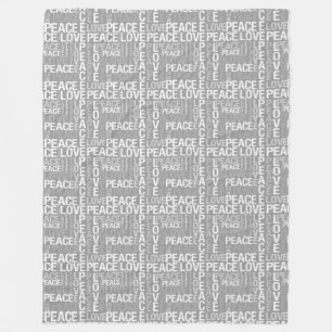 Cobertor De Velo Amor cinzento e branco da paz