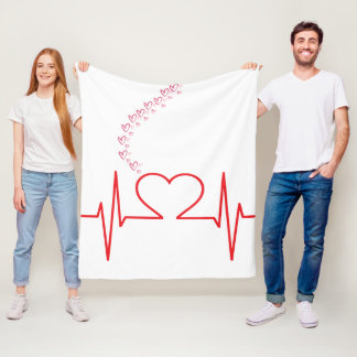 Cobertor De Velo Amor com pulsação—Vazio mínimo de coração e ECG Li