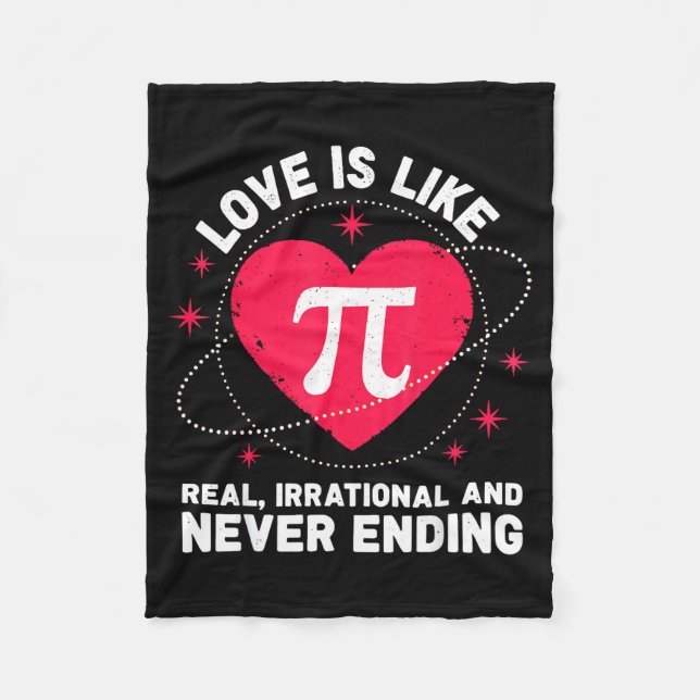 Cobertor De Velo Amor Como Pi Real Irracional Sem Fim Valentin (Frente)