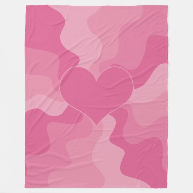 Cobertor De Velo Amor Coração - Rosa (Frente)