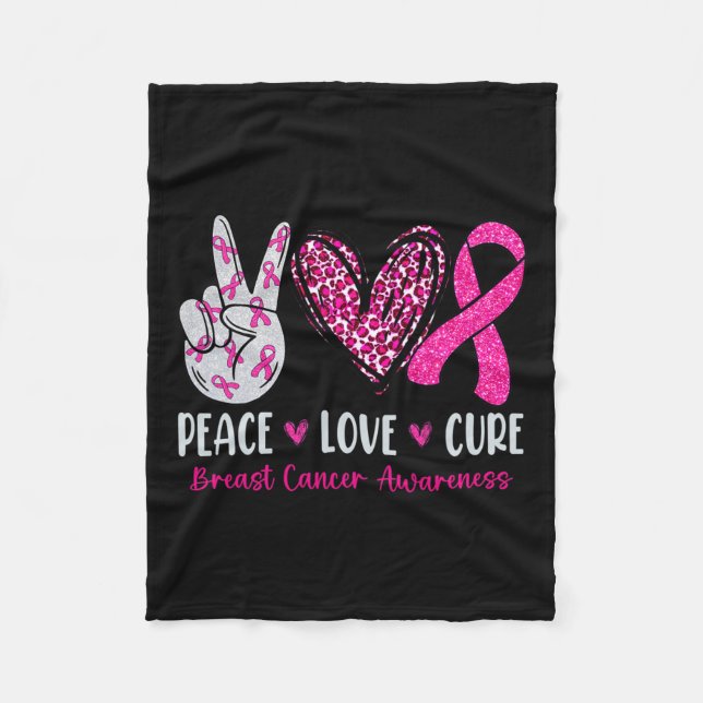 Cobertor De Velo Amor Cura Cor-de-rosa Cancer (Frente)