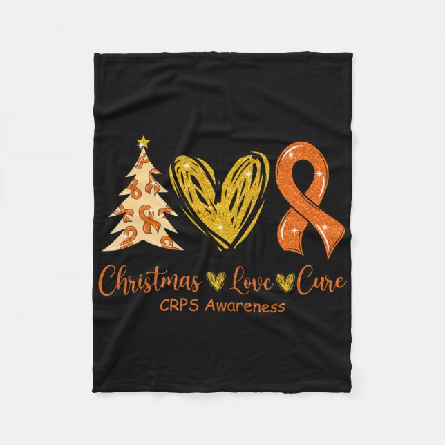 Cobertor De Velo Amor de Natal Curva Fita Laranja Sensibilização X (Frente)