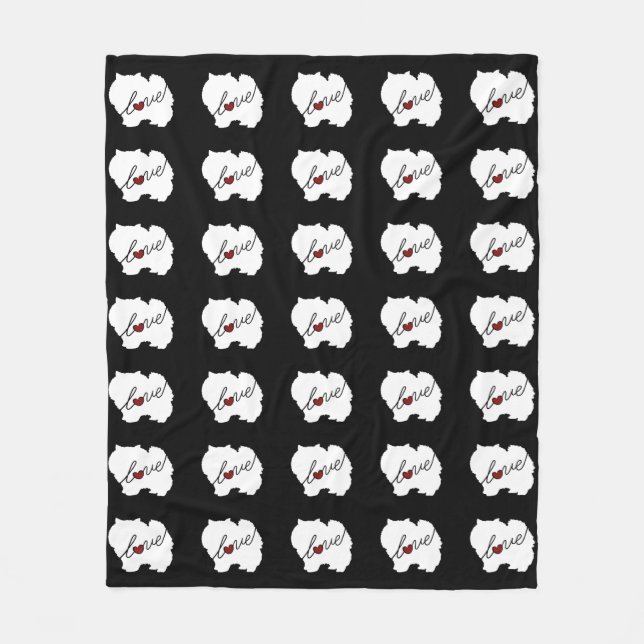 Cobertor De Velo Amor de Pomeranian (Frente)