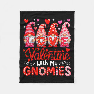 Cobertor De Velo Amor de valentine com grupo de gnomies gnomos fofo