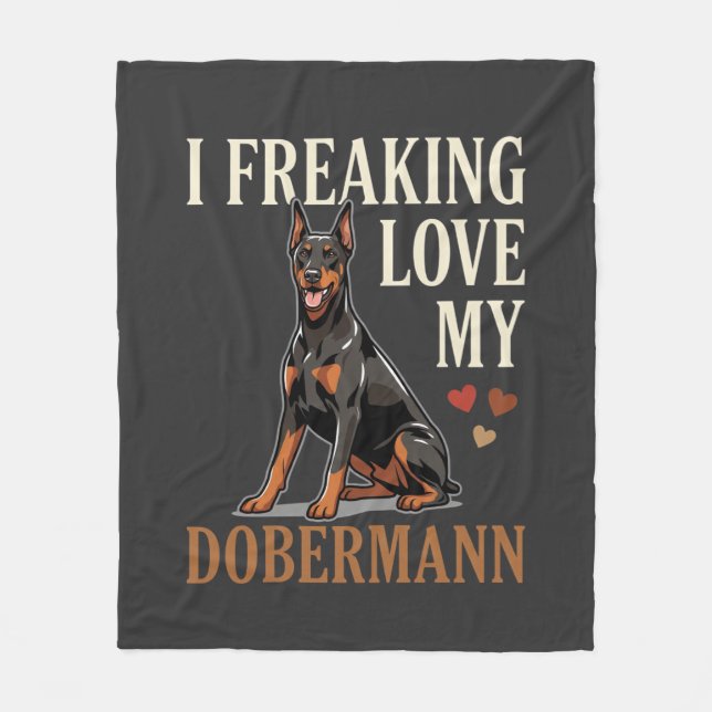 Cobertor De Velo Amor Dobermann Amante de Cachorro (Frente)